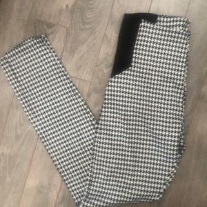 Houndstooth pattern leggings w/side body shapers